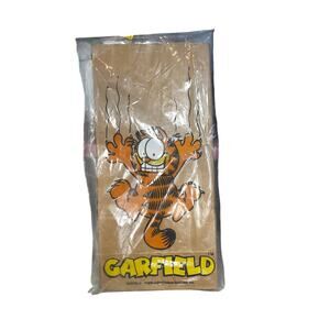 Vintage 1976 Garfield character, brown paper lunch bags 18 flat bottoms NEW